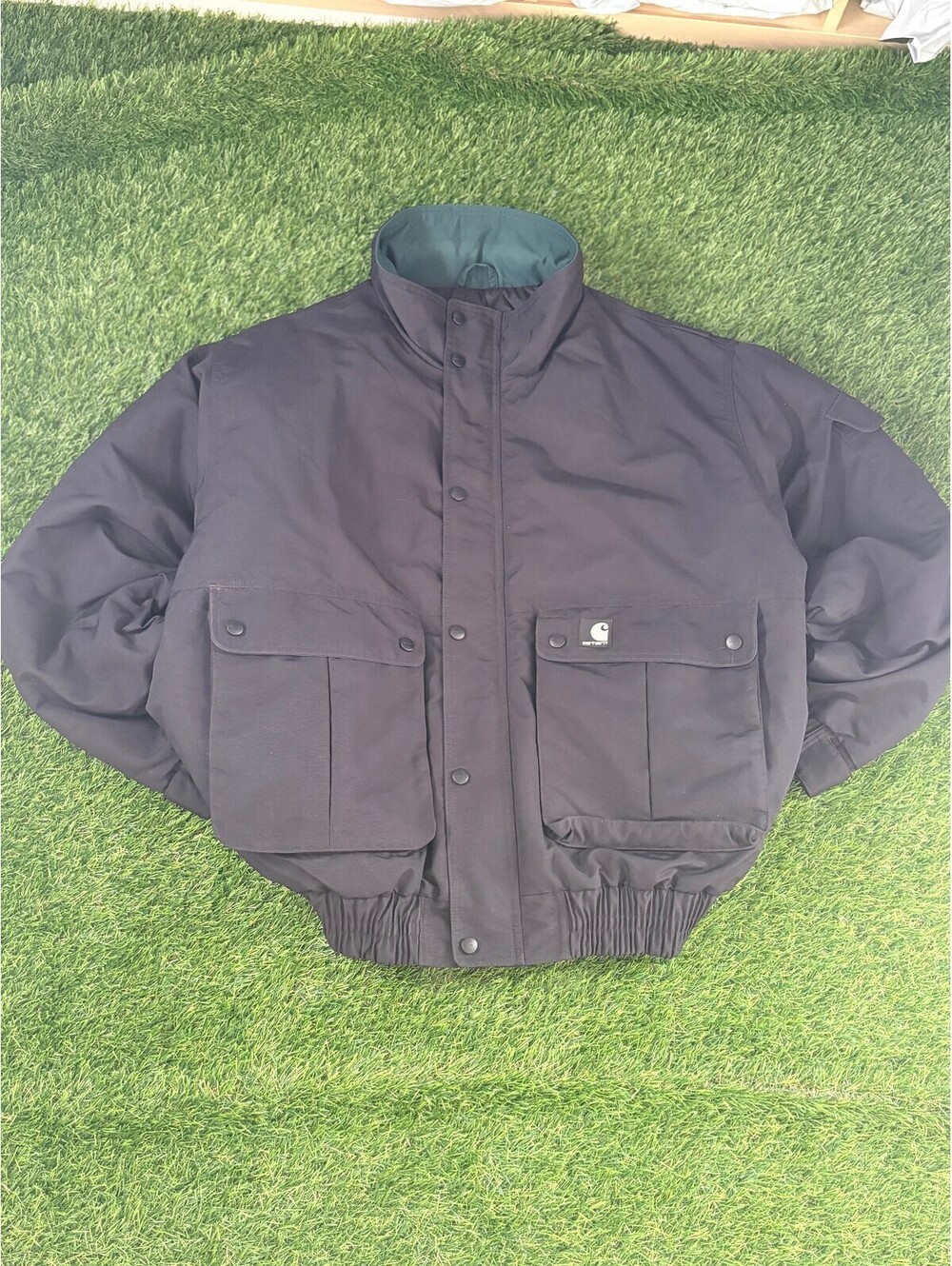 Vintage Carhartt Black Nylon Bomber Jacket XL
